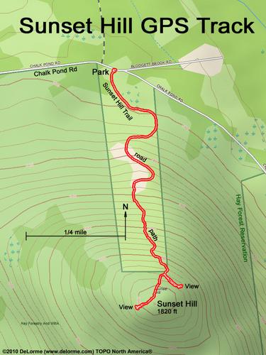 GPS track to Sunset Hill in New Hampshire