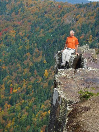 hiker on Table Rock in New Hampshire