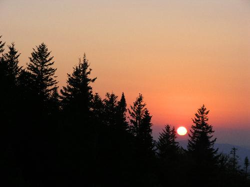 sunset on Table Rock in New Hampshire