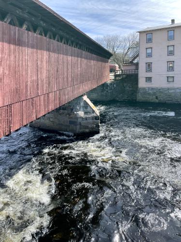 railroad bridge in March near Little Tooky Trail near Hopkinton in southern New Hampshire