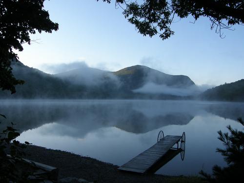 South Branch Pond and Peak of the Ridges in September near Traveler Mountain in northern Maine