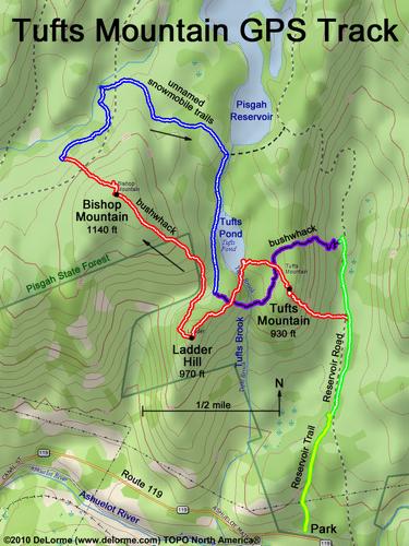 Tufts Mountain gps track