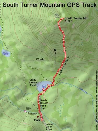 GPS track to South Turner Mountain in Maine