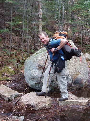 hiker on the Carrigain Notch Trail in New Hampshire