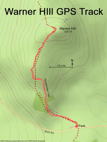 GPS Track in August at Warner Hill in western Massachusetts