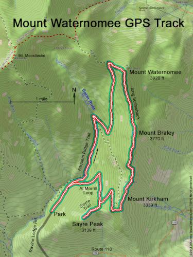 GPS tracj in June at Mount Waternomee in western New Hampshire