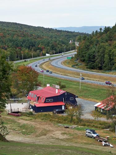 Whaleback Ski Area base lodge beside Route 89 near Lebanon in western New Hampshire