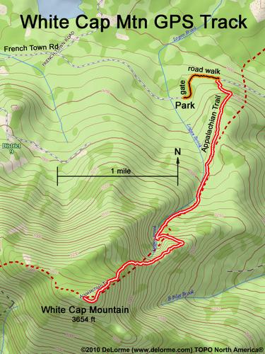 GPS track to White Cap Mountain in Maine