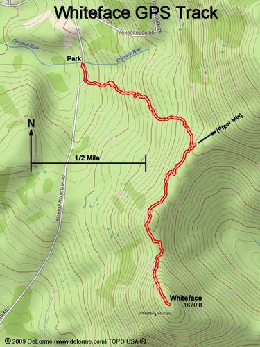 GPS track to Whiteface Mountain in New Hampshire