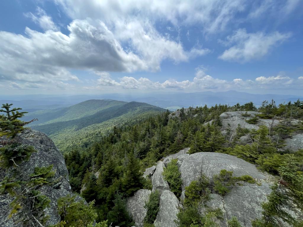 smoky view in August from White Rock Mountain in northern Vermont