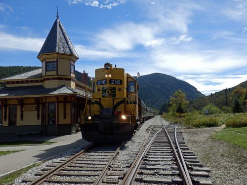 locomotive stationed at Crawford Depot in New Hampshire