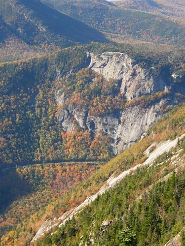 winter view down Crawford Notch from Mount Willard in New Hampshire