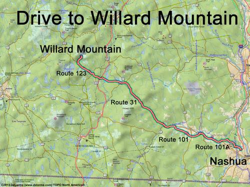 Willard Mountain drive route