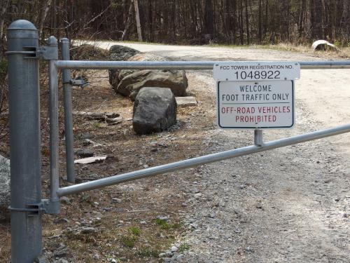 gate on the access road to Wolf Hill near Deering in southern New Hampshire