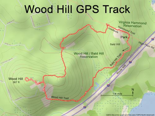 GPS track in February at Wood Hill in northeast MA