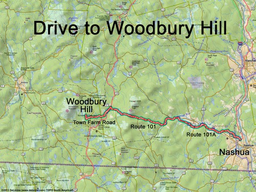 Woodbury Hill drive route