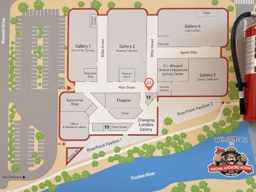 map of the National Automobile Museum in Reno, Nevada