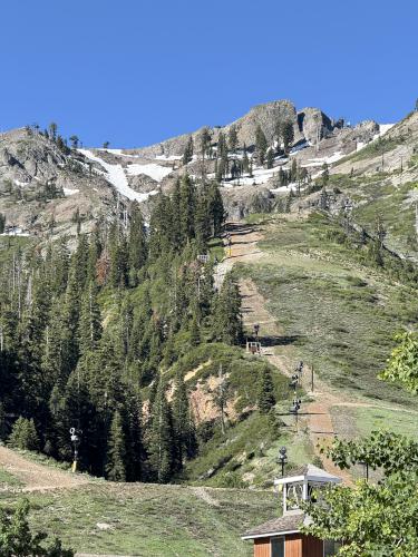 mountain peak right beside Olympic Valley near Tahoe, California
