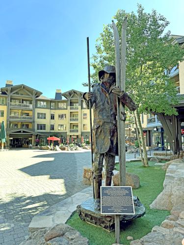 Snowshoe Thompson statue in Olympic Valley near Tahoe, California